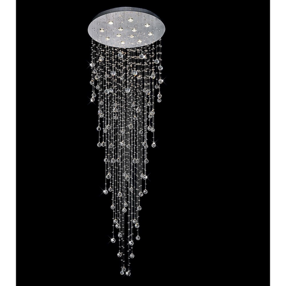 Rain Drop 12 Light Flush Mount With Chrome Finish. Picture 1