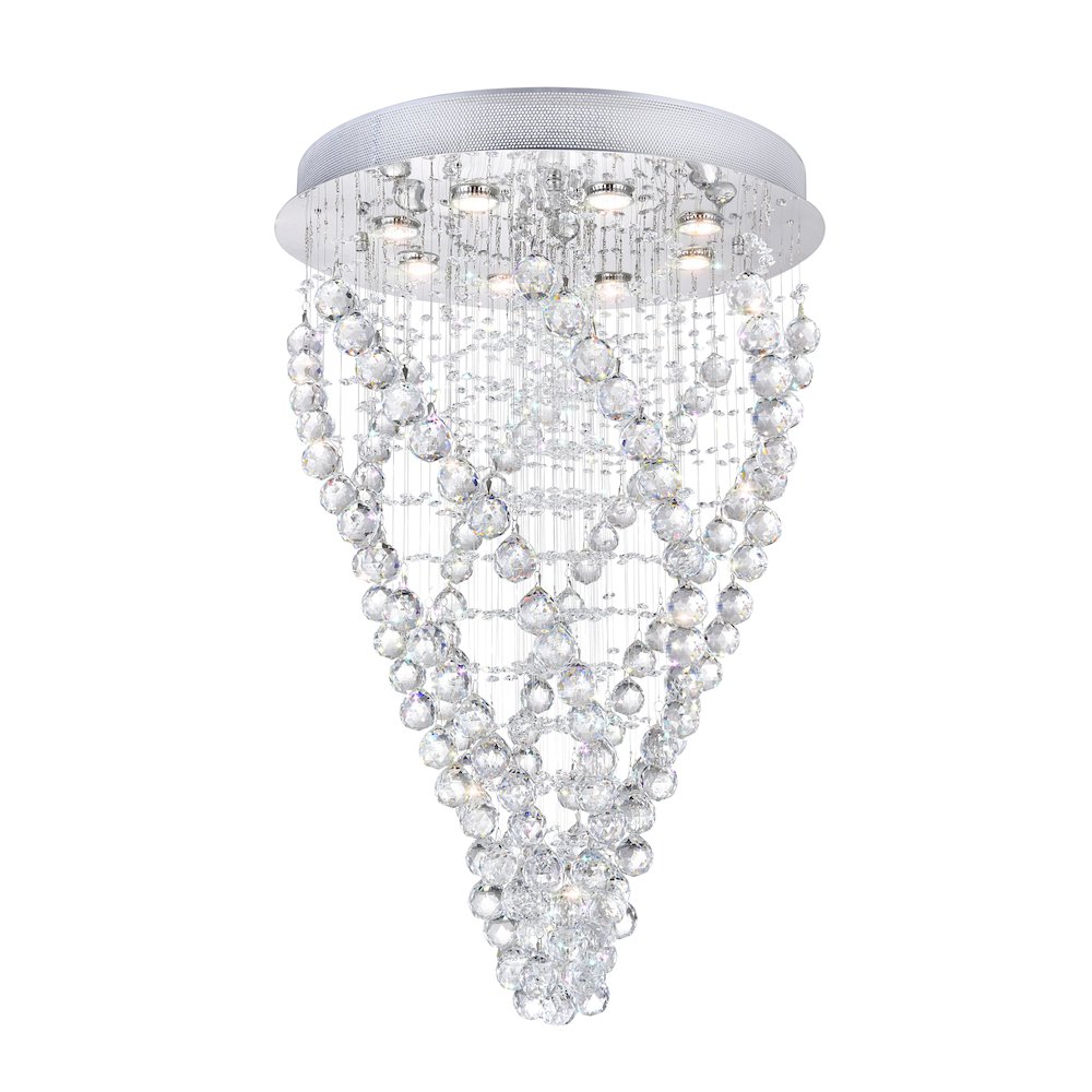 Twister 8 Light Flush Mount With Chrome Finish. Picture 1