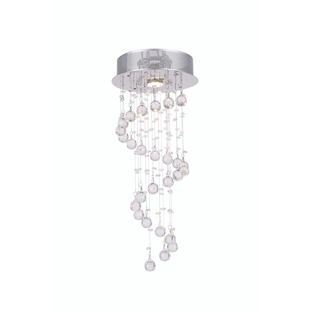 Spiral 1 Light Flush Mount With Chrome Finish. Picture 1