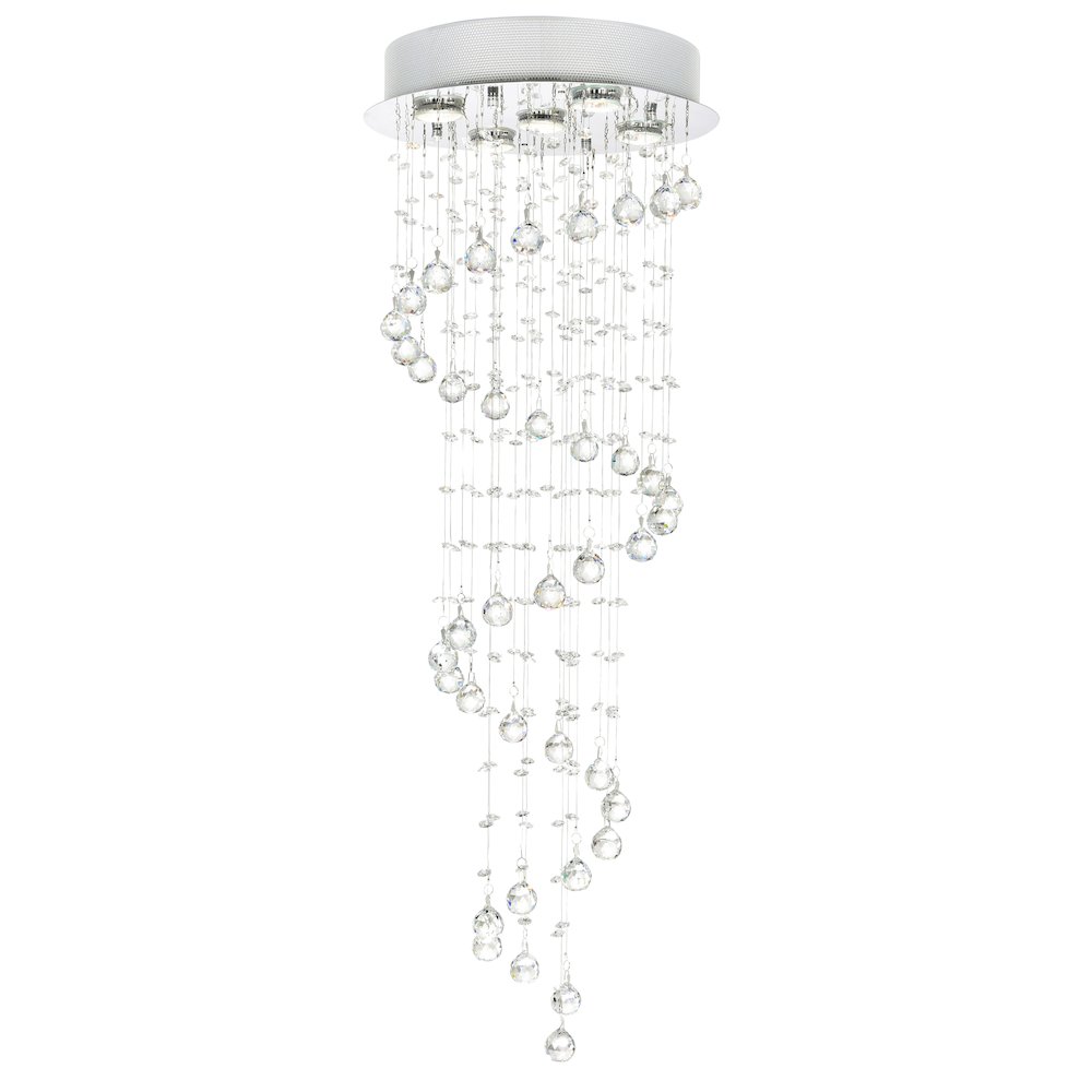 Spiral 5 Light Flush Mount With Chrome Finish. Picture 1