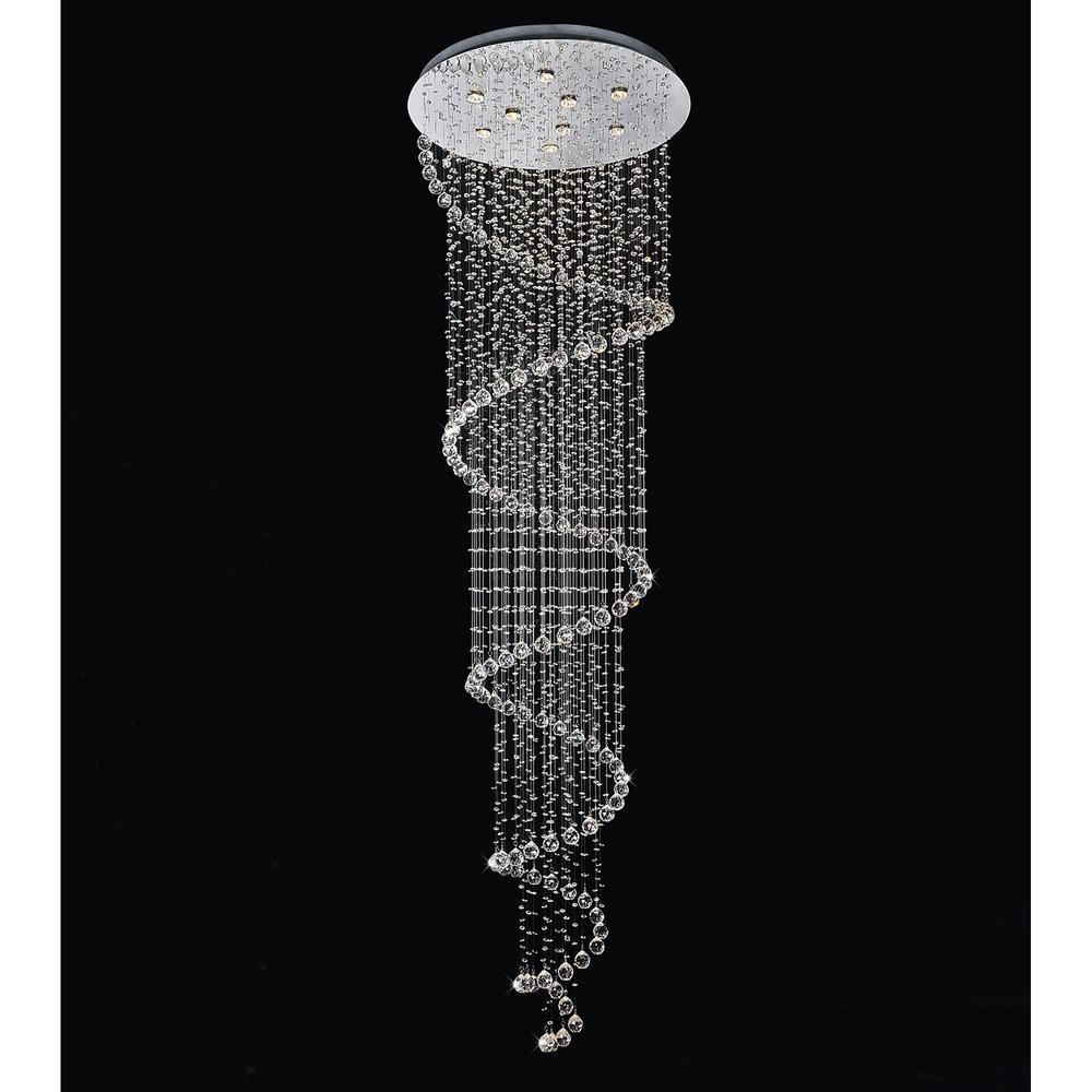 Spiral 12 Light Flush Mount With Chrome Finish. Picture 2