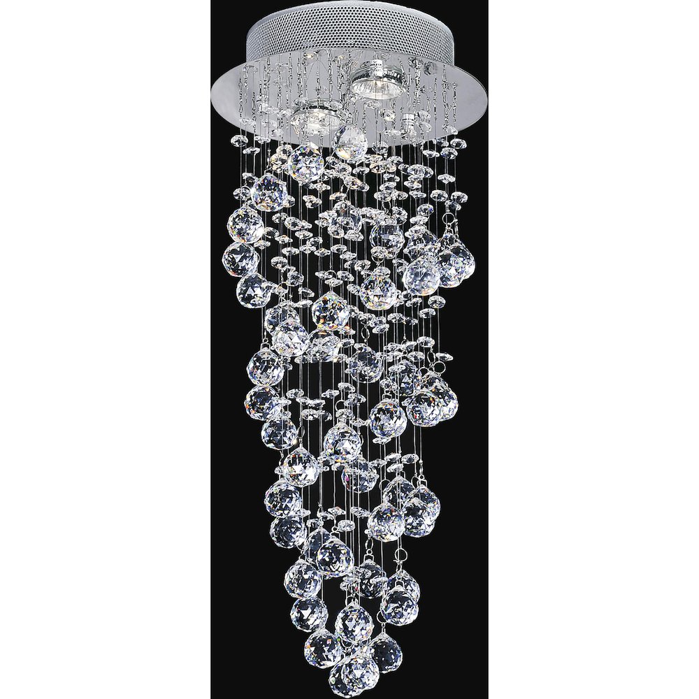 Double Spiral 2 Light Flush Mount With Chrome Finish. Picture 1