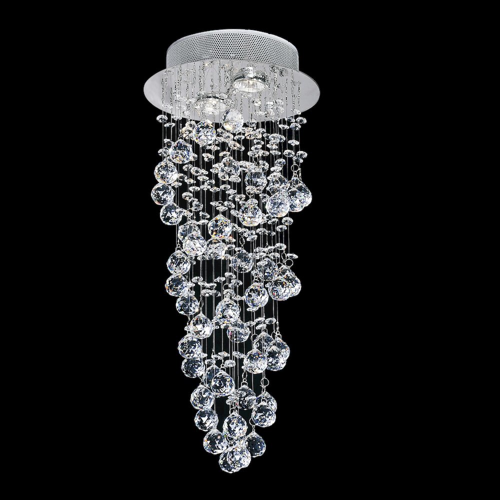 Double Spiral 2 Light Flush Mount With Chrome Finish. Picture 2