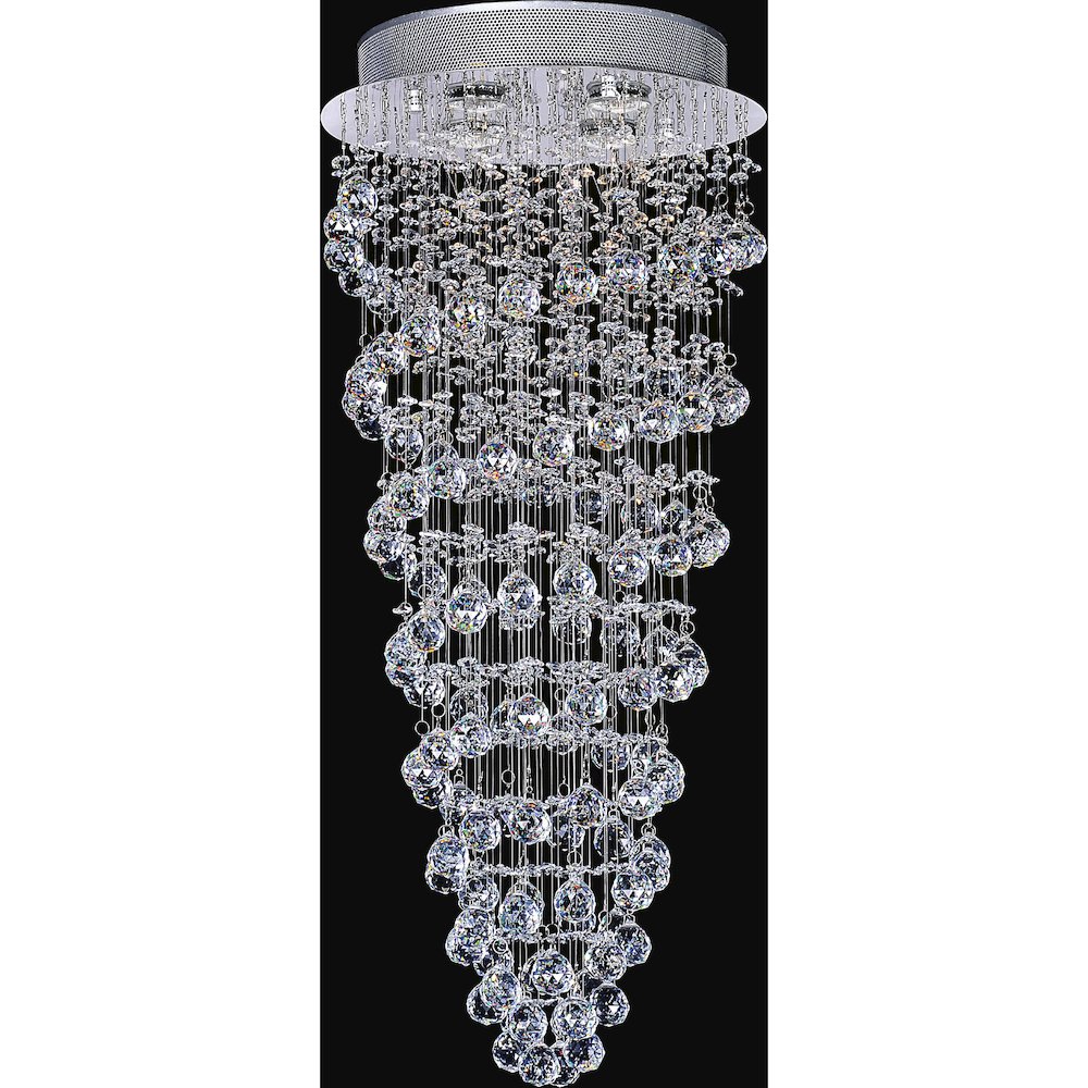 Double Spiral 4 Light Flush Mount With Chrome Finish. Picture 1