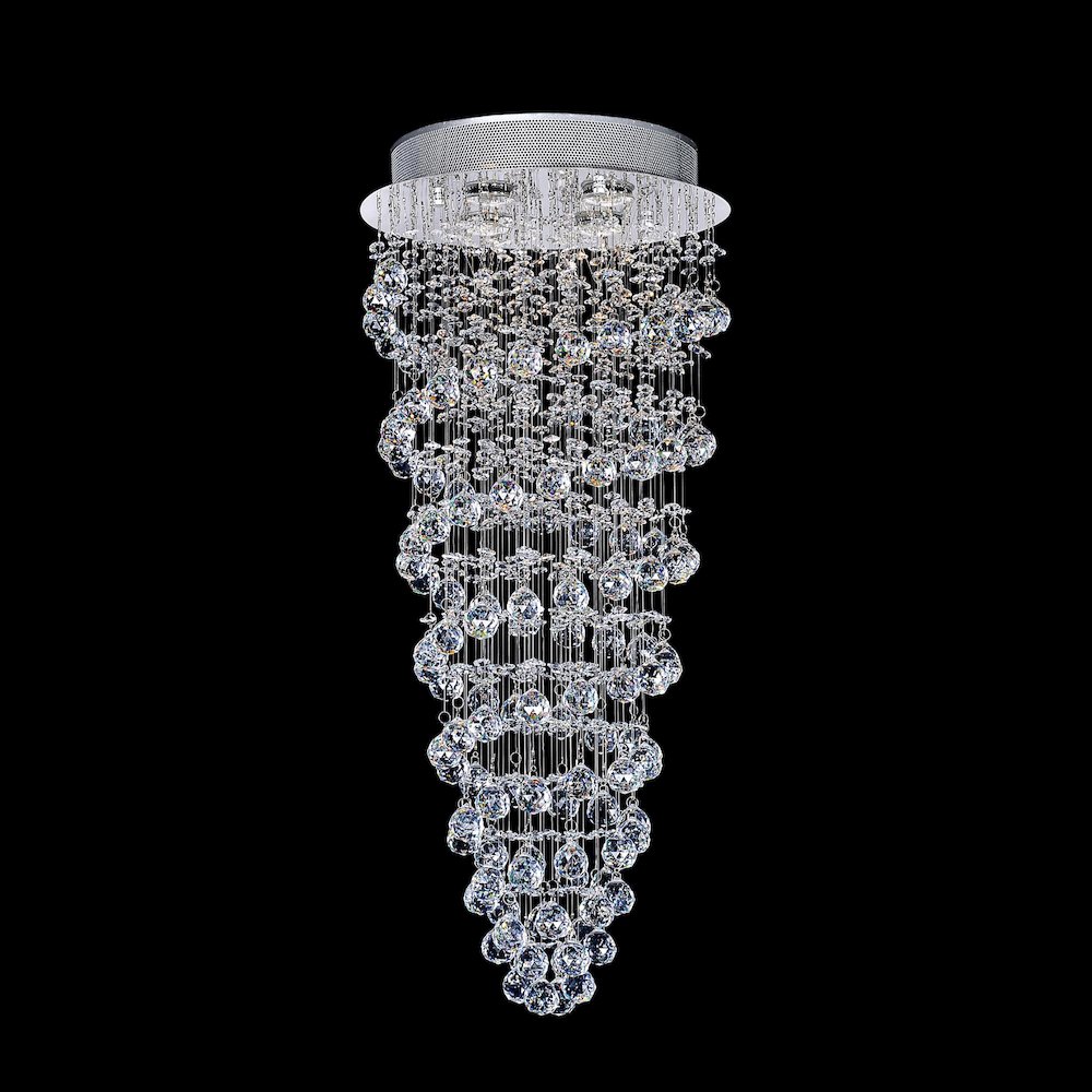 Double Spiral 4 Light Flush Mount With Chrome Finish. Picture 2