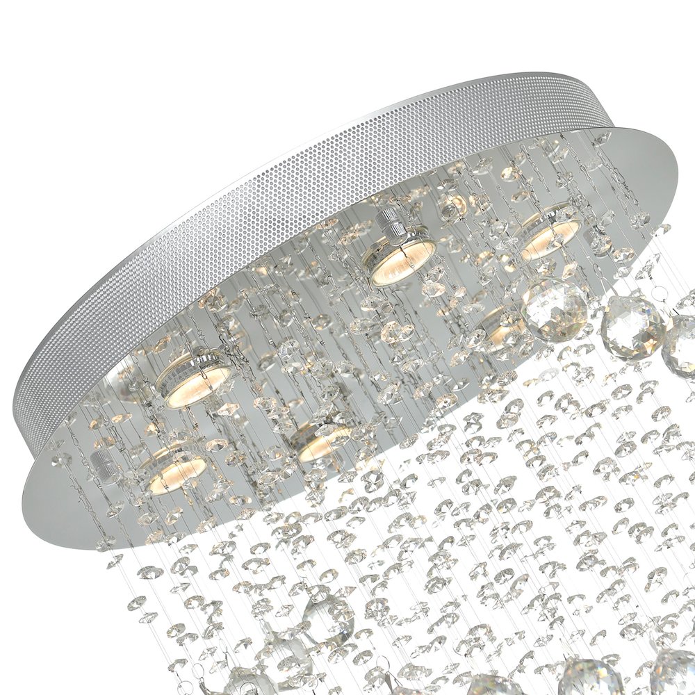 Double Spiral 6 Light Flush Mount With Chrome Finish. Picture 4