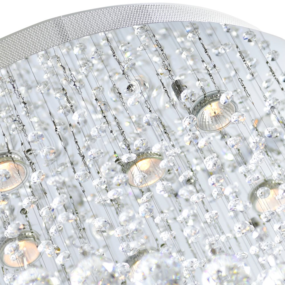 Double Spiral 9 Light Flush Mount With Chrome Finish. Picture 4