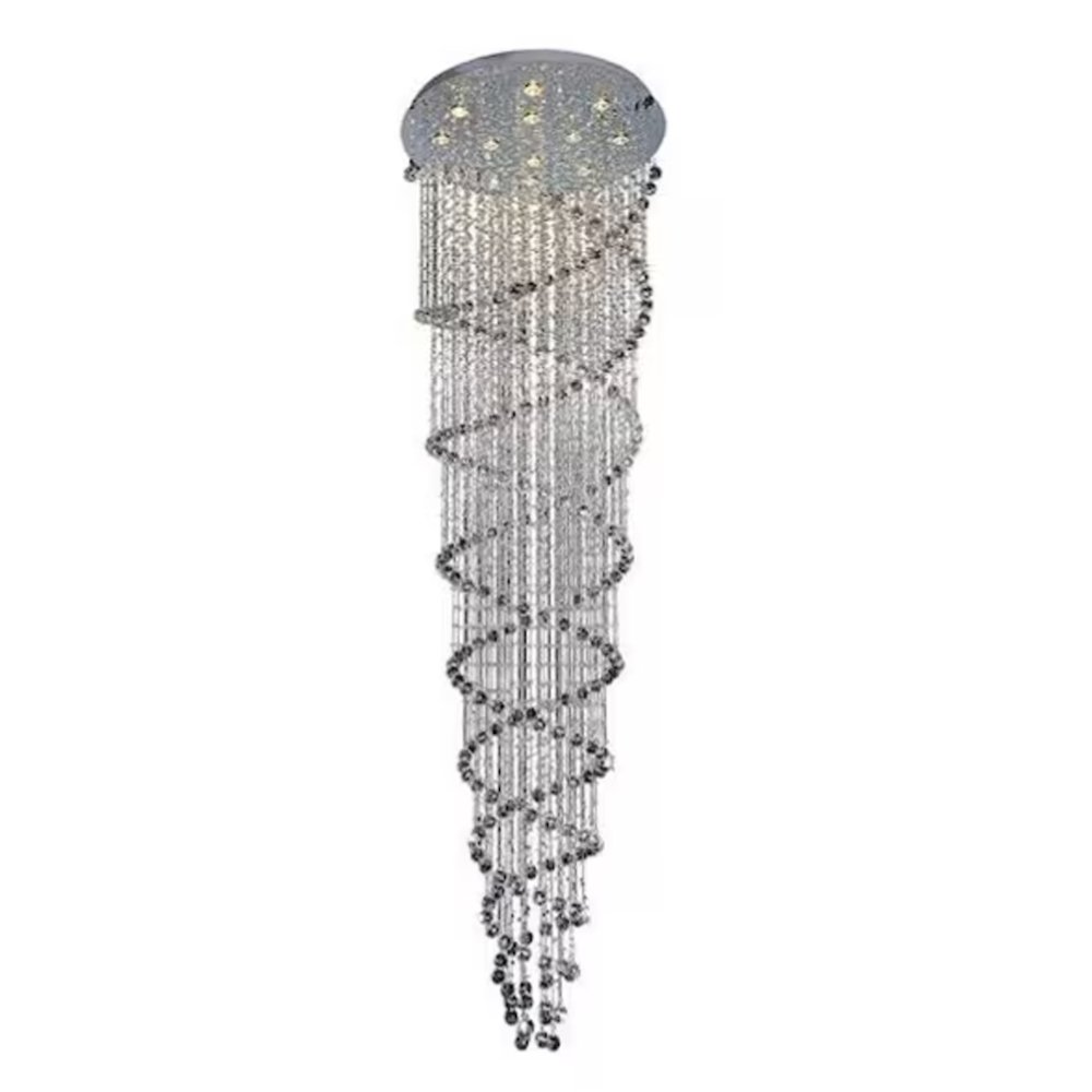 Double Spiral 12 Light Flush Mount With Chrome Finish. Picture 1