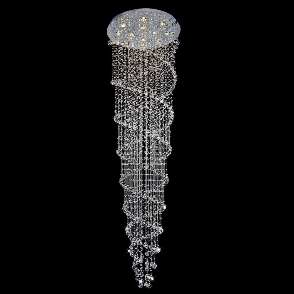 Double Spiral 12 Light Flush Mount With Chrome Finish. Picture 2