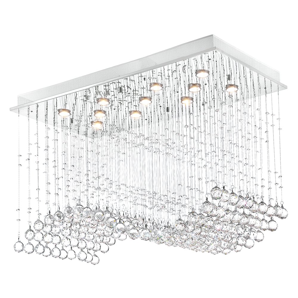 Twinkle 11 Light Flush Mount With Chrome Finish. Picture 1