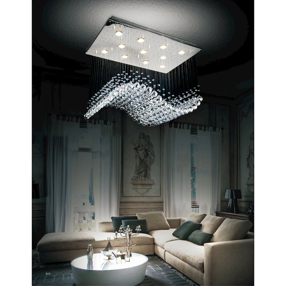 Twinkle 11 Light Flush Mount With Chrome Finish. Picture 7