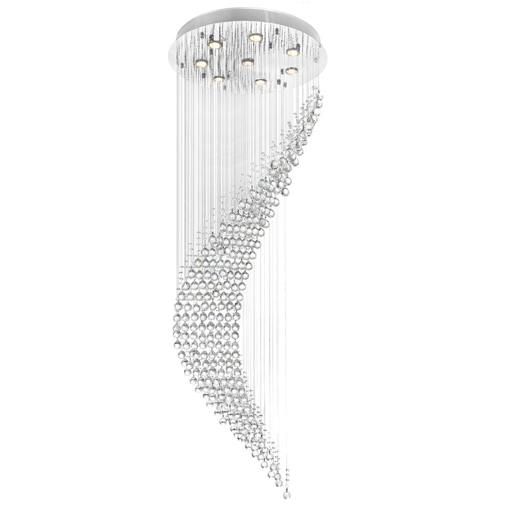 Ribbon 8 Light Flush Mount With Chrome Finish. Picture 1