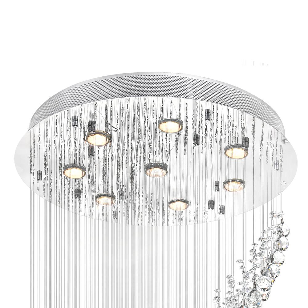 Ribbon 8 Light Flush Mount With Chrome Finish. Picture 3