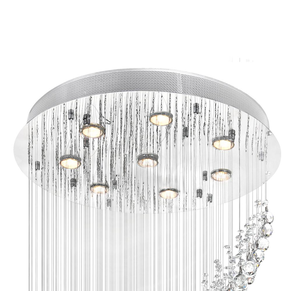 Ribbon 8 Light Flush Mount With Chrome Finish. Picture 4