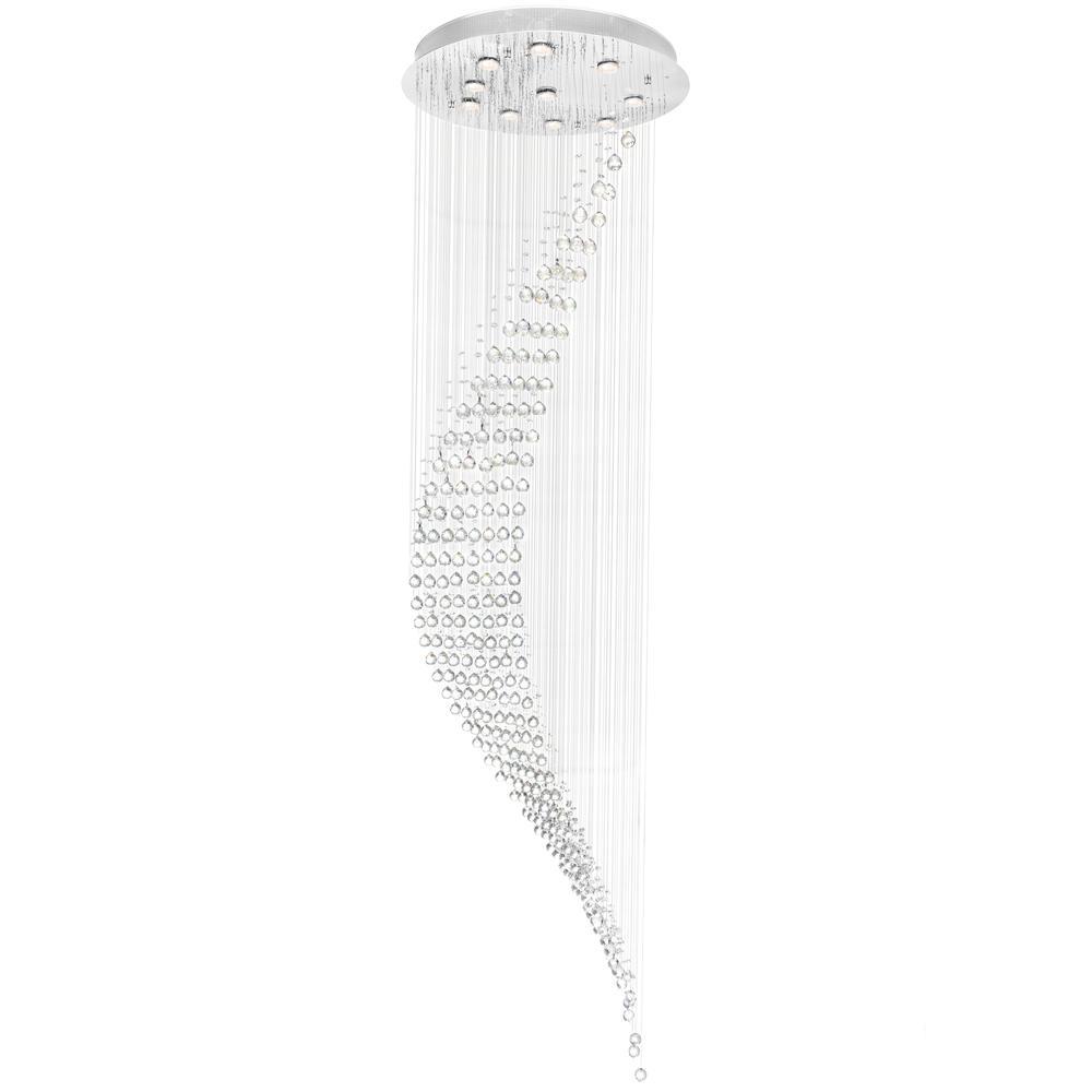Ribbon 10 Light Flush Mount With Chrome Finish. Picture 1