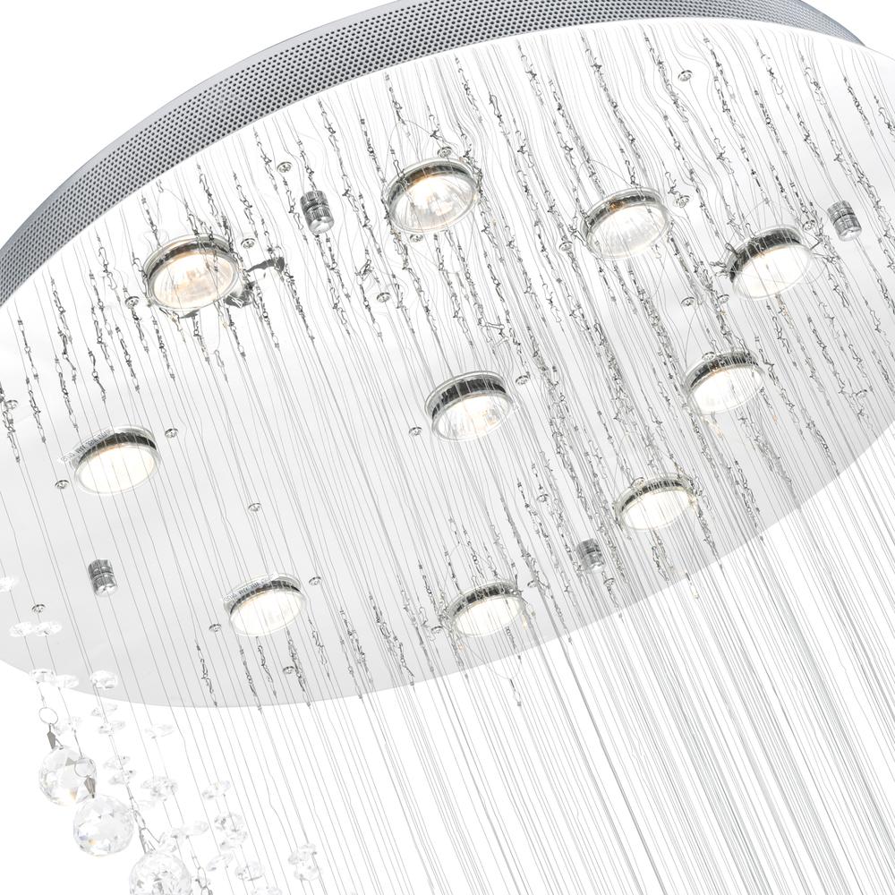 Ribbon 10 Light Flush Mount With Chrome Finish. Picture 5