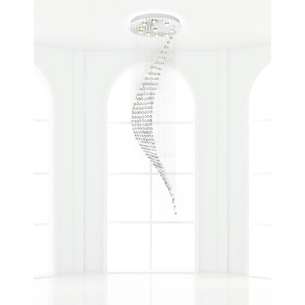 Ribbon 10 Light Flush Mount With Chrome Finish. Picture 6