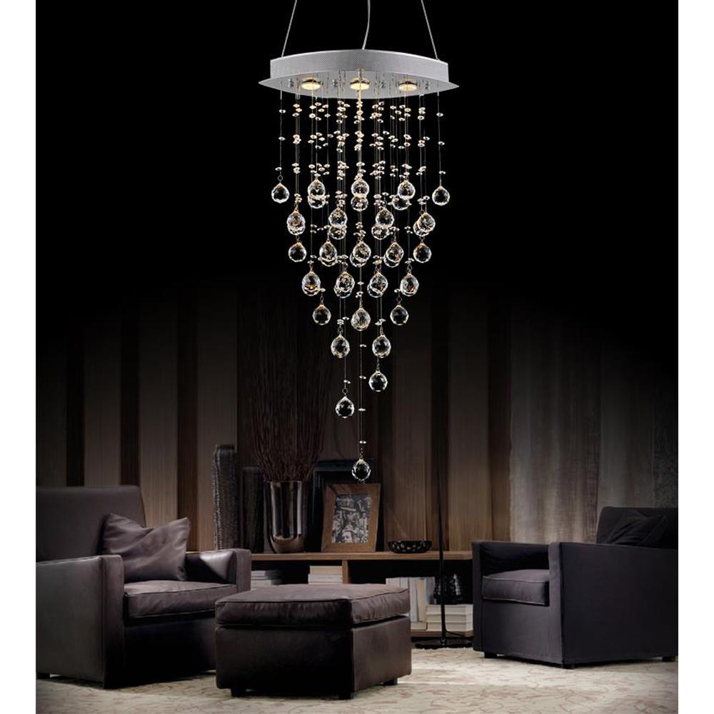 Robin 3 Light Down Chandelier With Chrome Finish. Picture 1