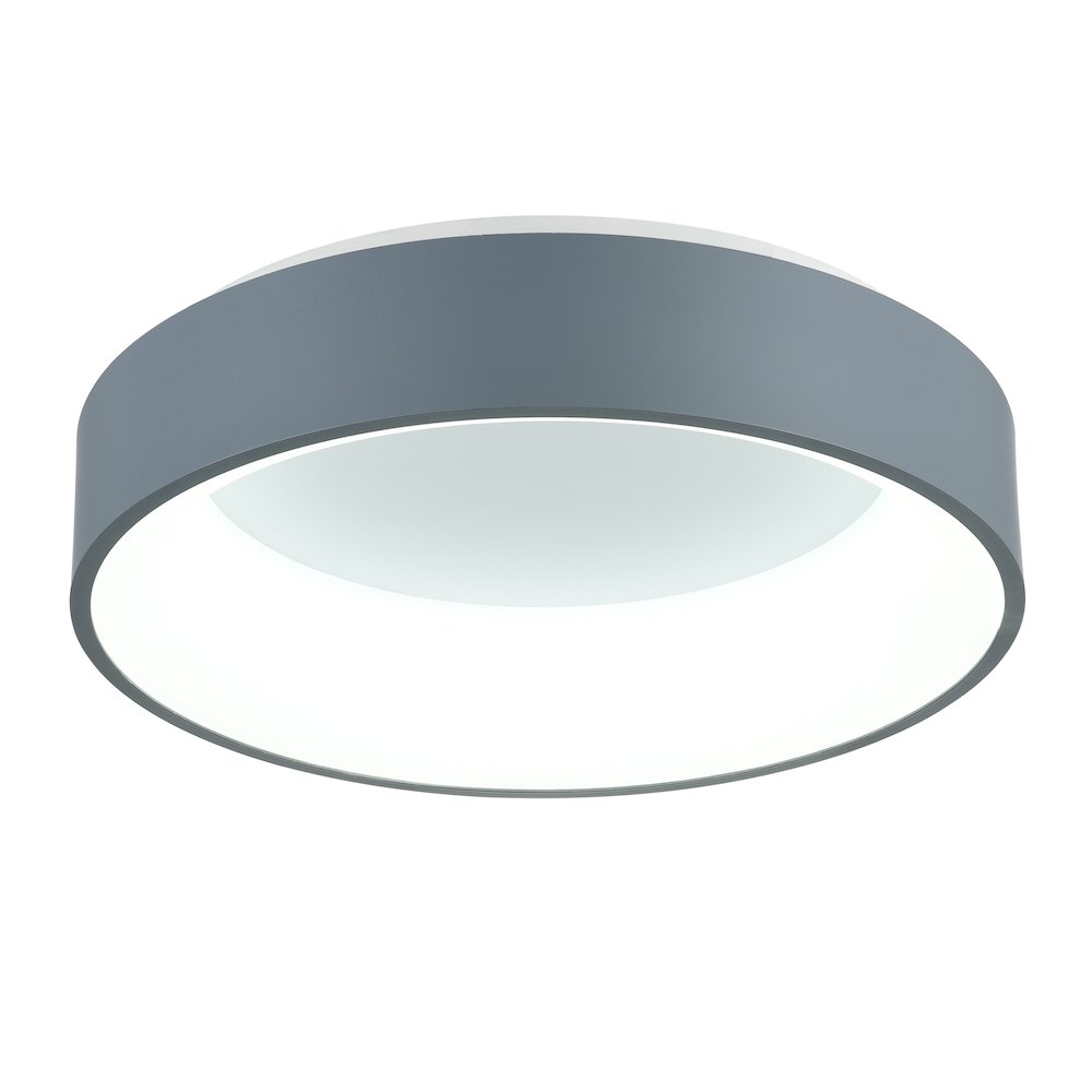 Arenal LED Drum Shade Flush Mount With Gray & White Finish. Picture 3