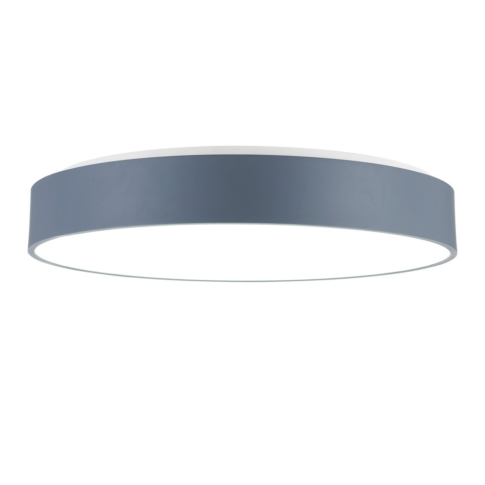 Arenal LED Drum Shade Flush Mount With Gray & White Finish. Picture 2