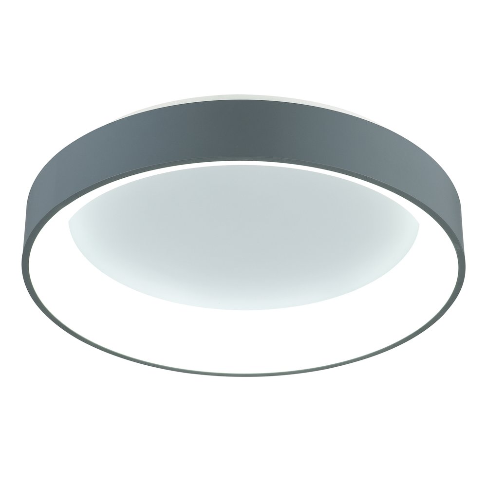 Arenal LED Drum Shade Flush Mount With Gray & White Finish. Picture 3