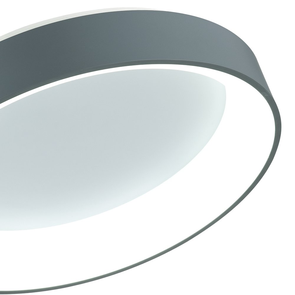 Arenal LED Drum Shade Flush Mount With Gray & White Finish. Picture 4