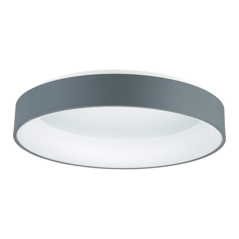Arenal LED Drum Shade Flush Mount With Gray & White Finish. Picture 5