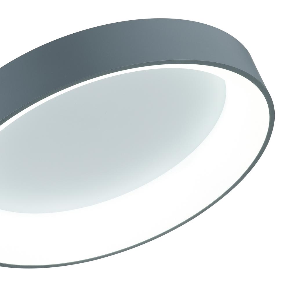 Arenal LED Drum Shade Pendant With Gray & White Finish. Picture 4