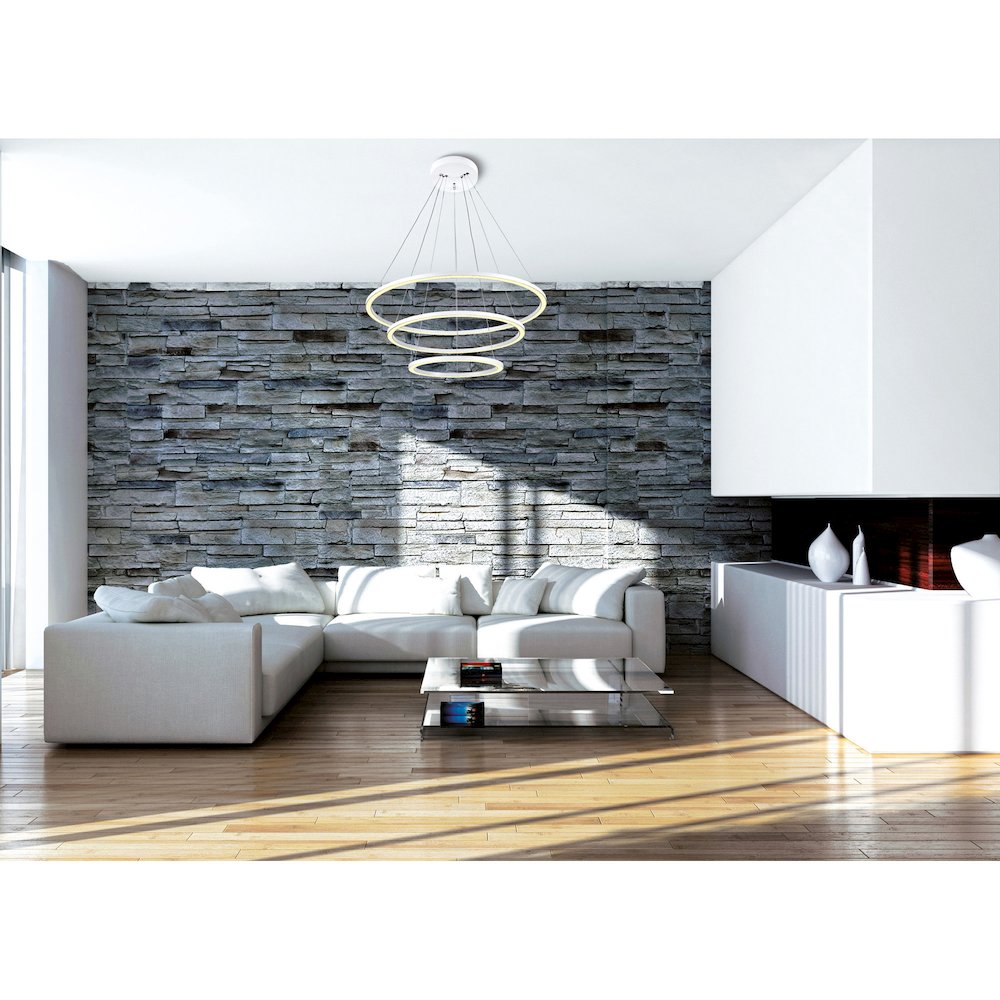 Chalice LED Chandelier With White Finish. Picture 6