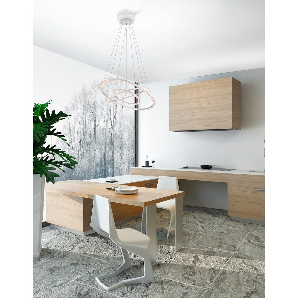 Chalice LED Chandelier With White Finish. Picture 7
