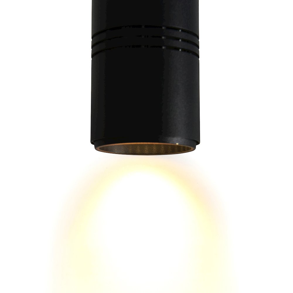 Stowe LED Down Mini Pendant With Black & Wood Finish. Picture 5