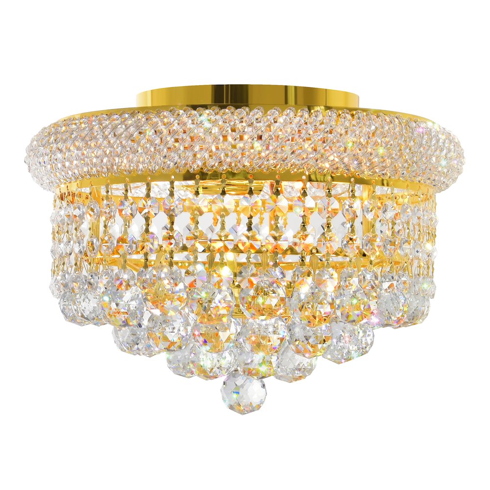 Empire 3 Light Flush Mount With Gold Finish. Picture 1