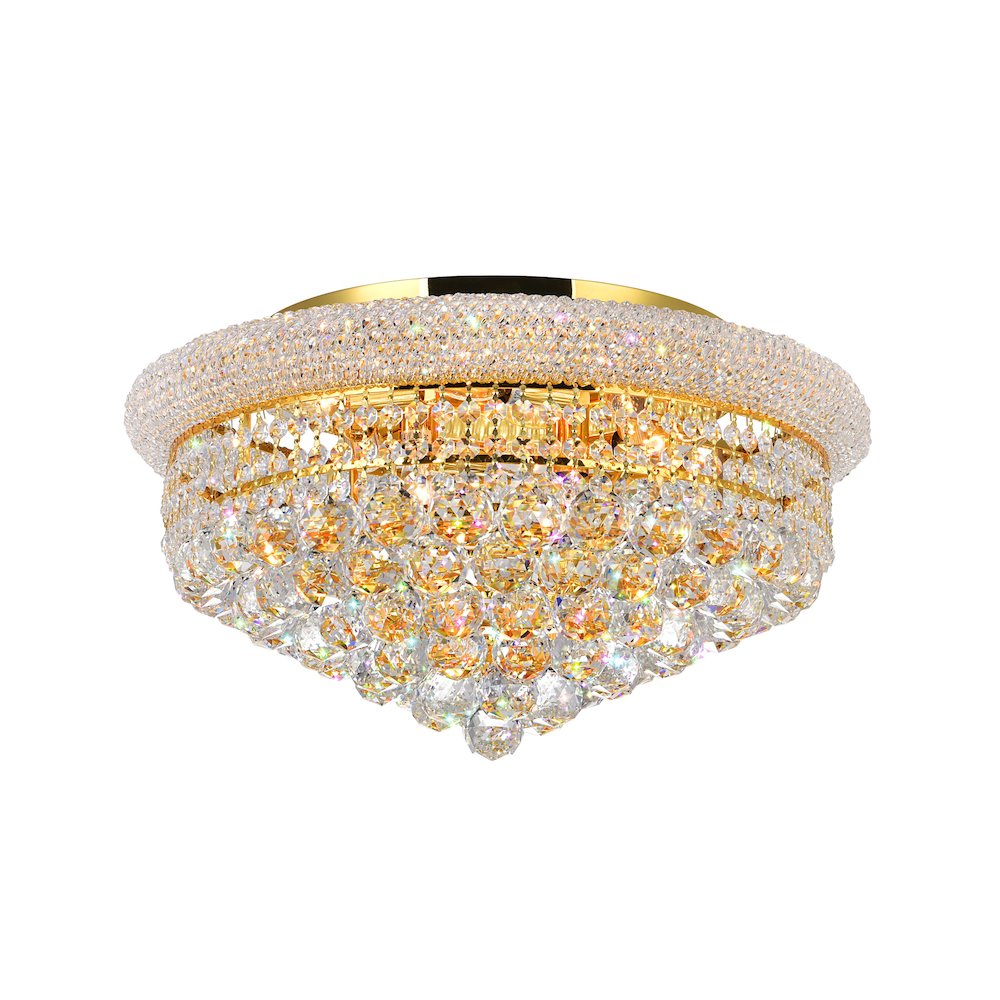 Empire 8 Light Flush Mount With Gold Finish. Picture 1