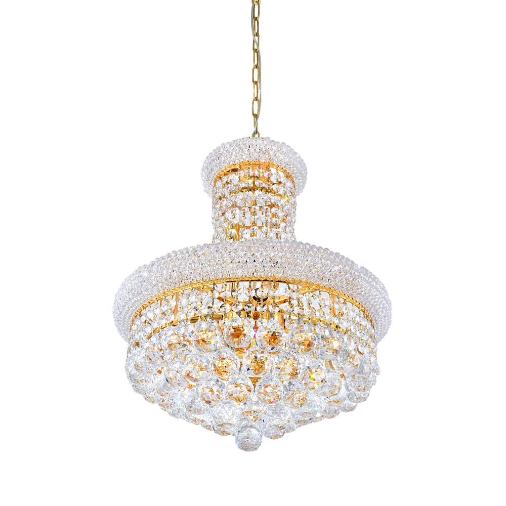 Empire 8 Light Down Chandelier With Gold Finish. Picture 5