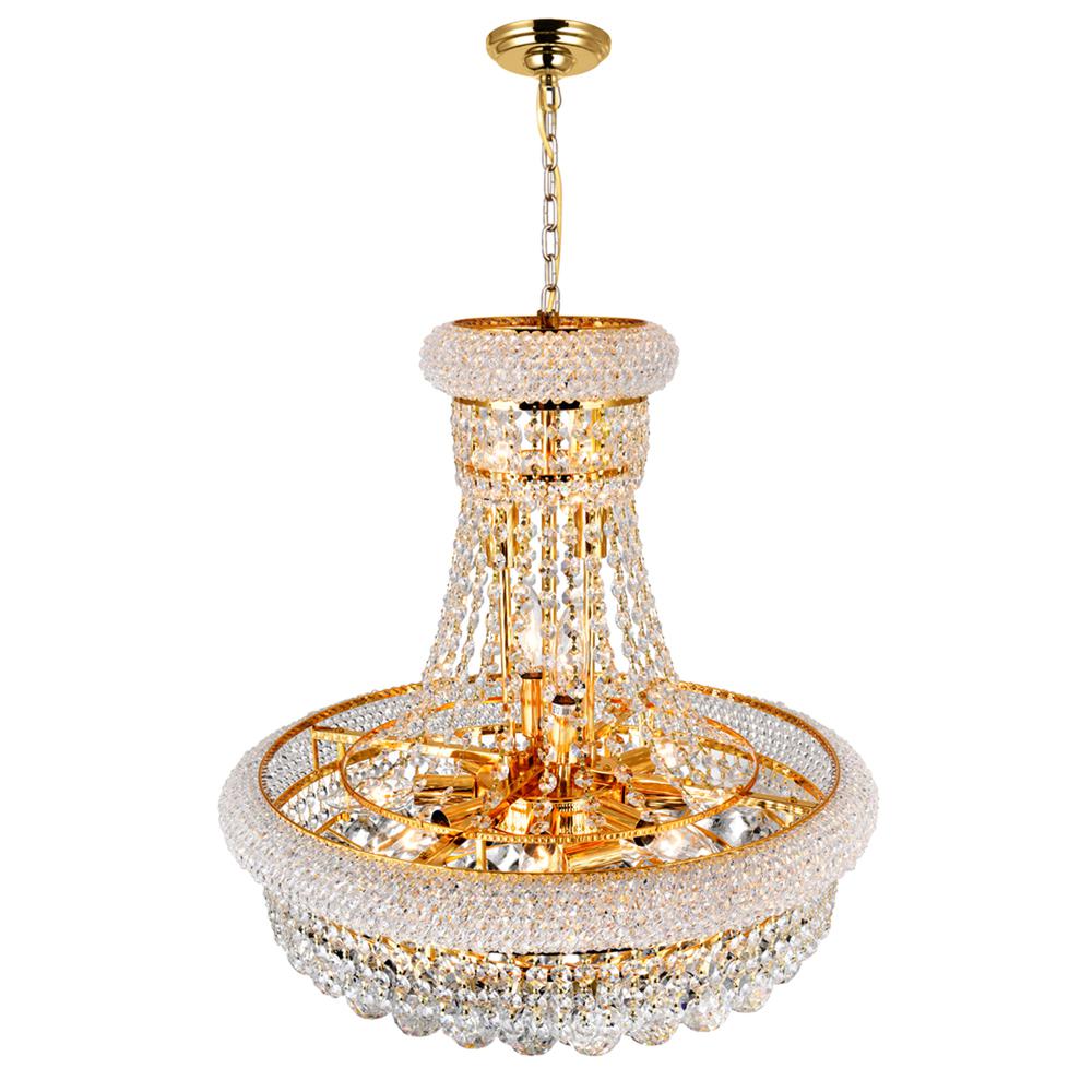 Empire 14 Light Down Chandelier With Gold Finish. Picture 3