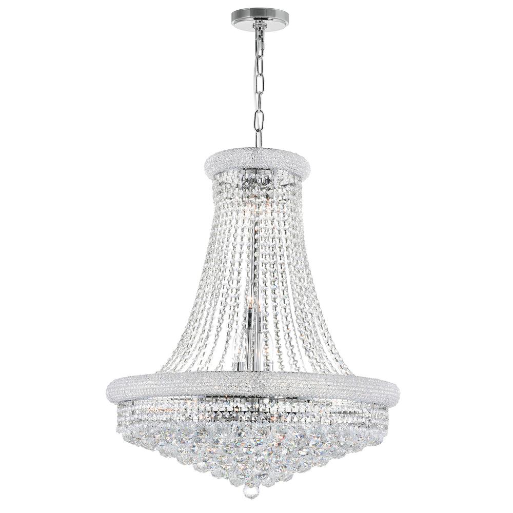 Empire 18 Light Down Chandelier With Chrome Finish. Picture 1