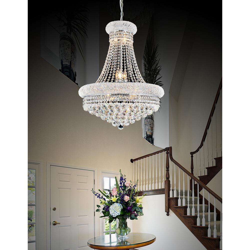 Empire 18 Light Down Chandelier With Chrome Finish. Picture 7