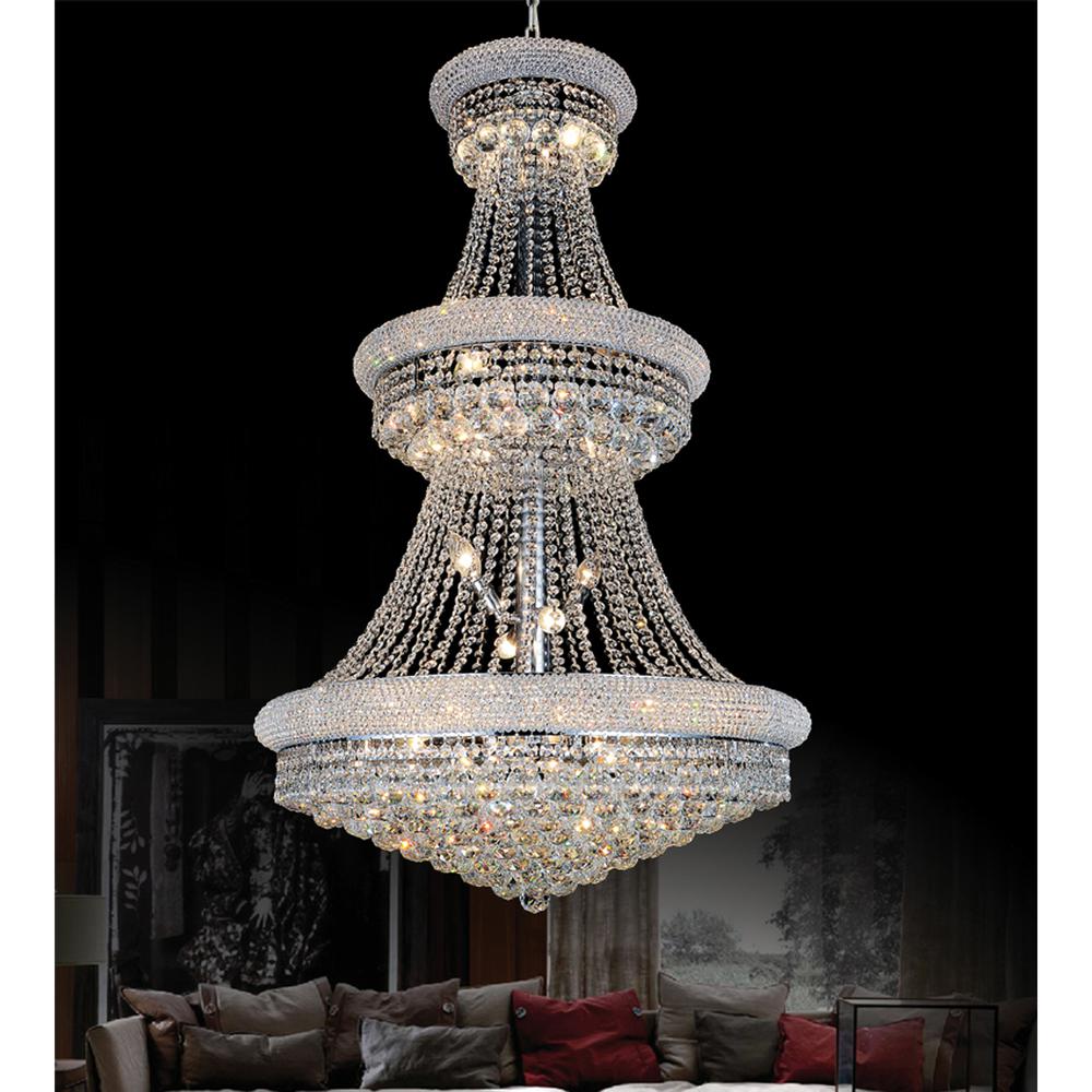 Empire 32 Light Down Chandelier With Chrome Finish. Picture 2