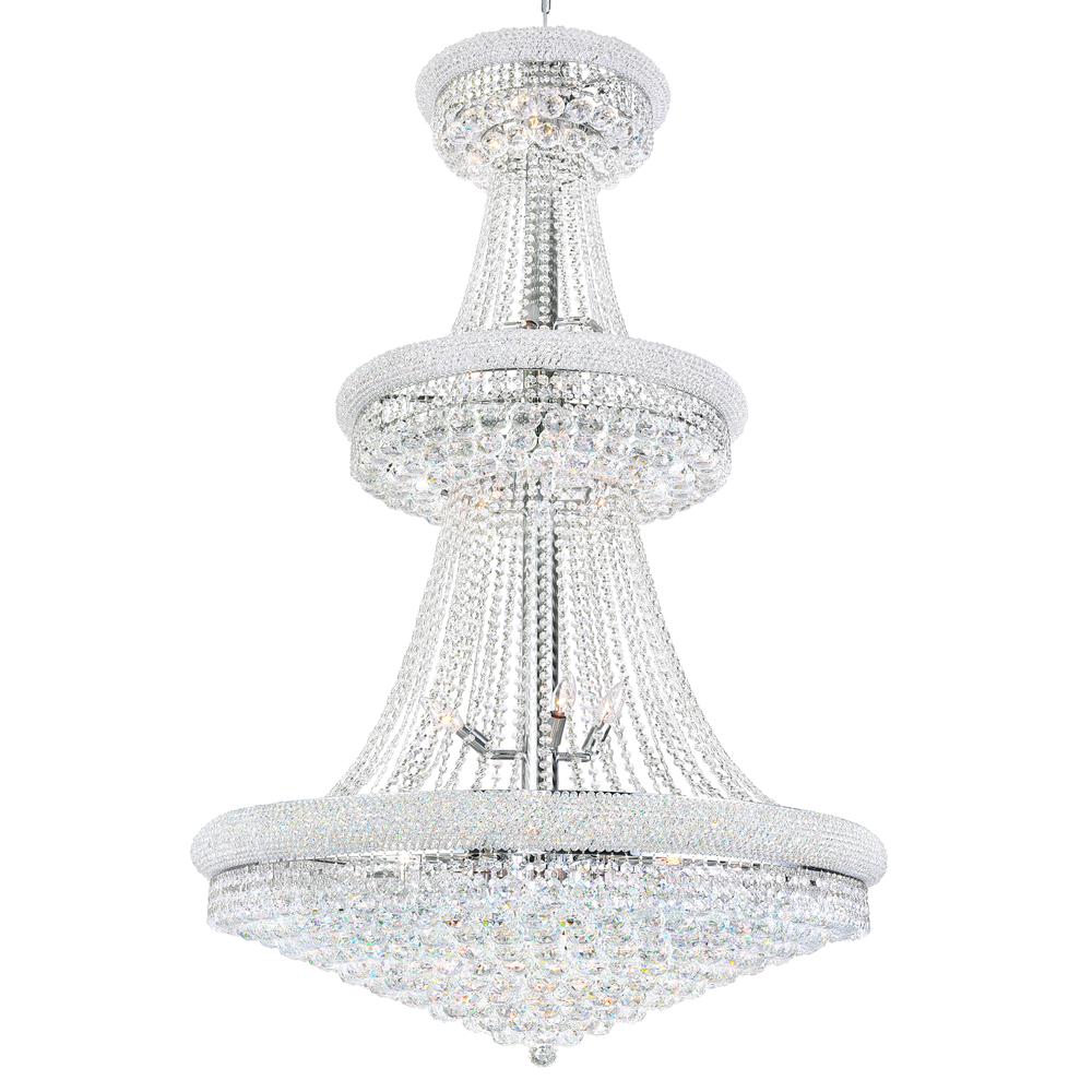Empire 34 Light Down Chandelier With Chrome Finish. Picture 1