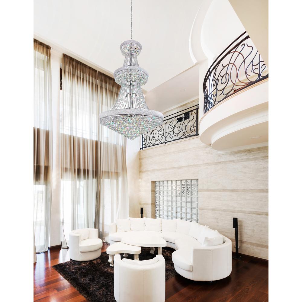 Empire 38 Light Down Chandelier With Chrome Finish. Picture 7