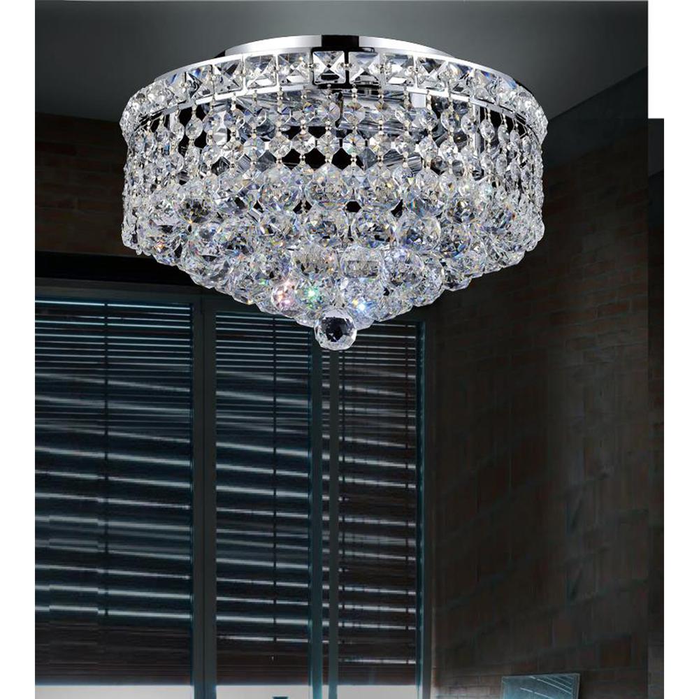 Luminous 3 Light Flush Mount With Chrome Finish. Picture 4