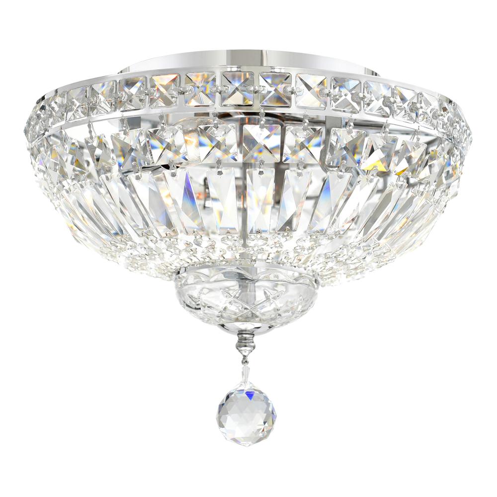 Stefania 3 Light Bowl Flush Mount With Chrome Finish. Picture 1