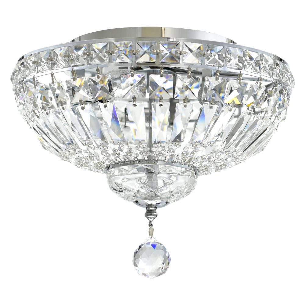 Stefania 3 Light Bowl Flush Mount With Chrome Finish. Picture 5