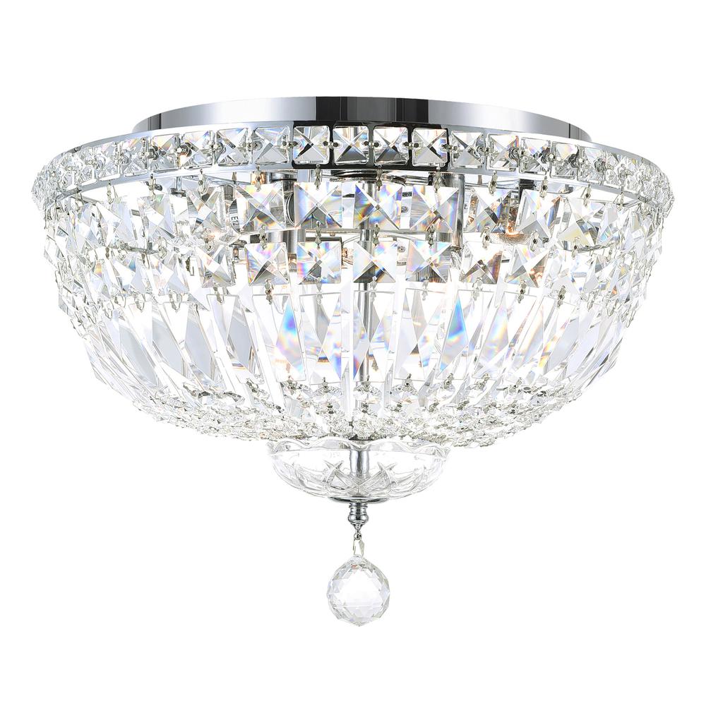 Stefania 5 Light Bowl Flush Mount With Chrome Finish. Picture 1