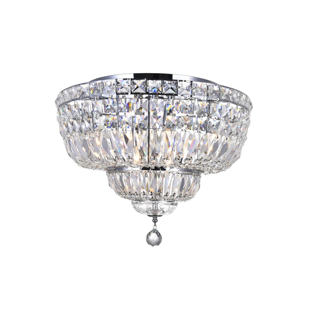 Stefania 8 Light Bowl Flush Mount With Chrome Finish. Picture 1