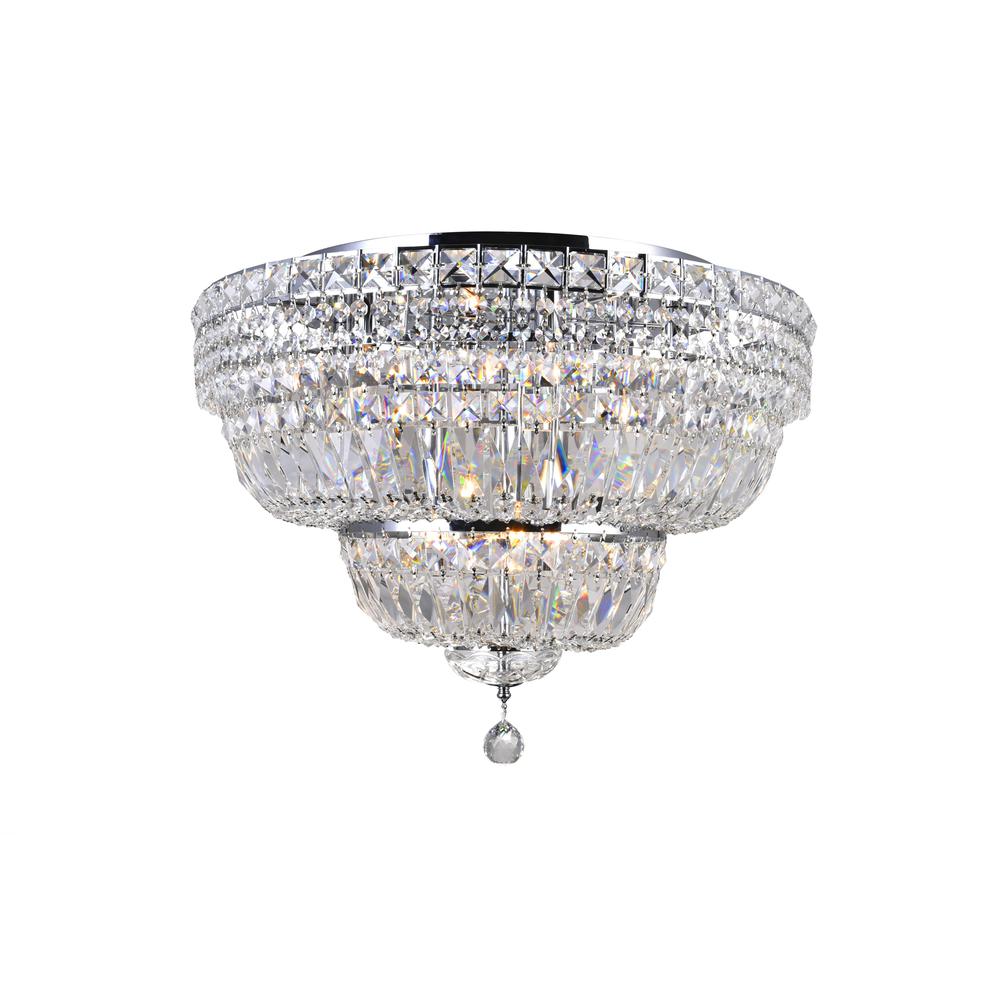 Stefania 9 Light Bowl Flush Mount With Chrome Finish. Picture 1