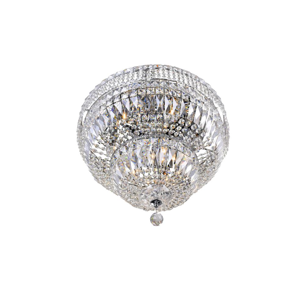 Stefania 9 Light Bowl Flush Mount With Chrome Finish. Picture 2