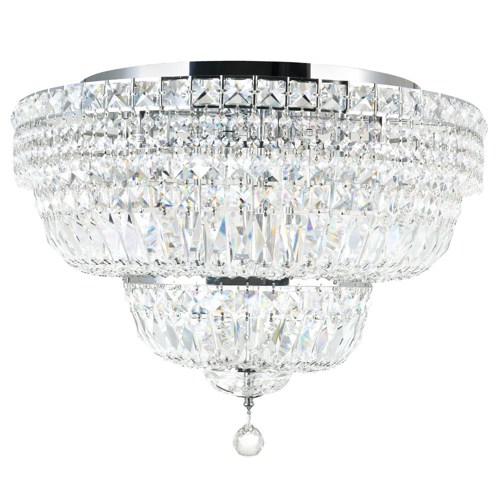 Stefania 16 Light Bowl Flush Mount With Chrome Finish. Picture 1