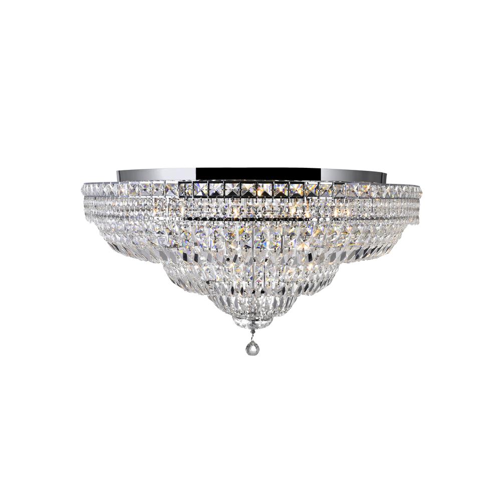 Stefania 21 Light Bowl Flush Mount With Chrome Finish. Picture 1