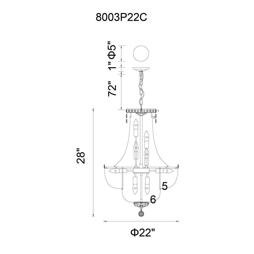 Stefania 13 Light Down Chandelier With Chrome Finish. Picture 6